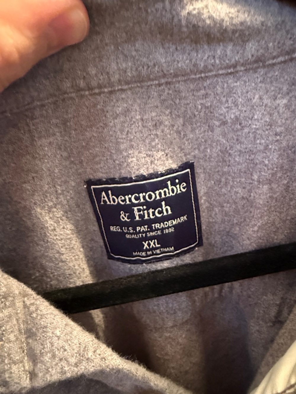 Abercrombie & Fitch Men’s XXL Gray Flannel Button Down Shirt Casual Soft - Picture 2 of 4